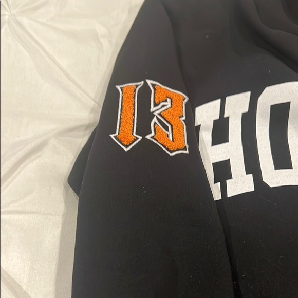 Boohoo Black MAN Hoodie with White Details size S - Picture 4 of 8